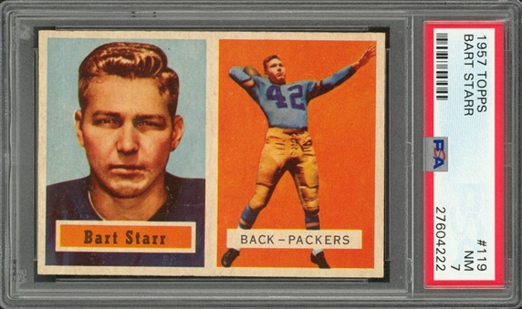 1957 Topps #119 Bart Starr Rookie Card – PSA NM 7